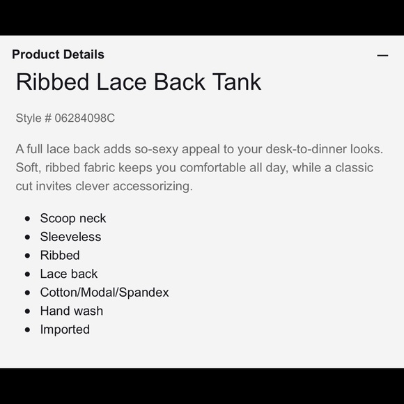 Express Ribbed back lace tank - Picture 5 of 5